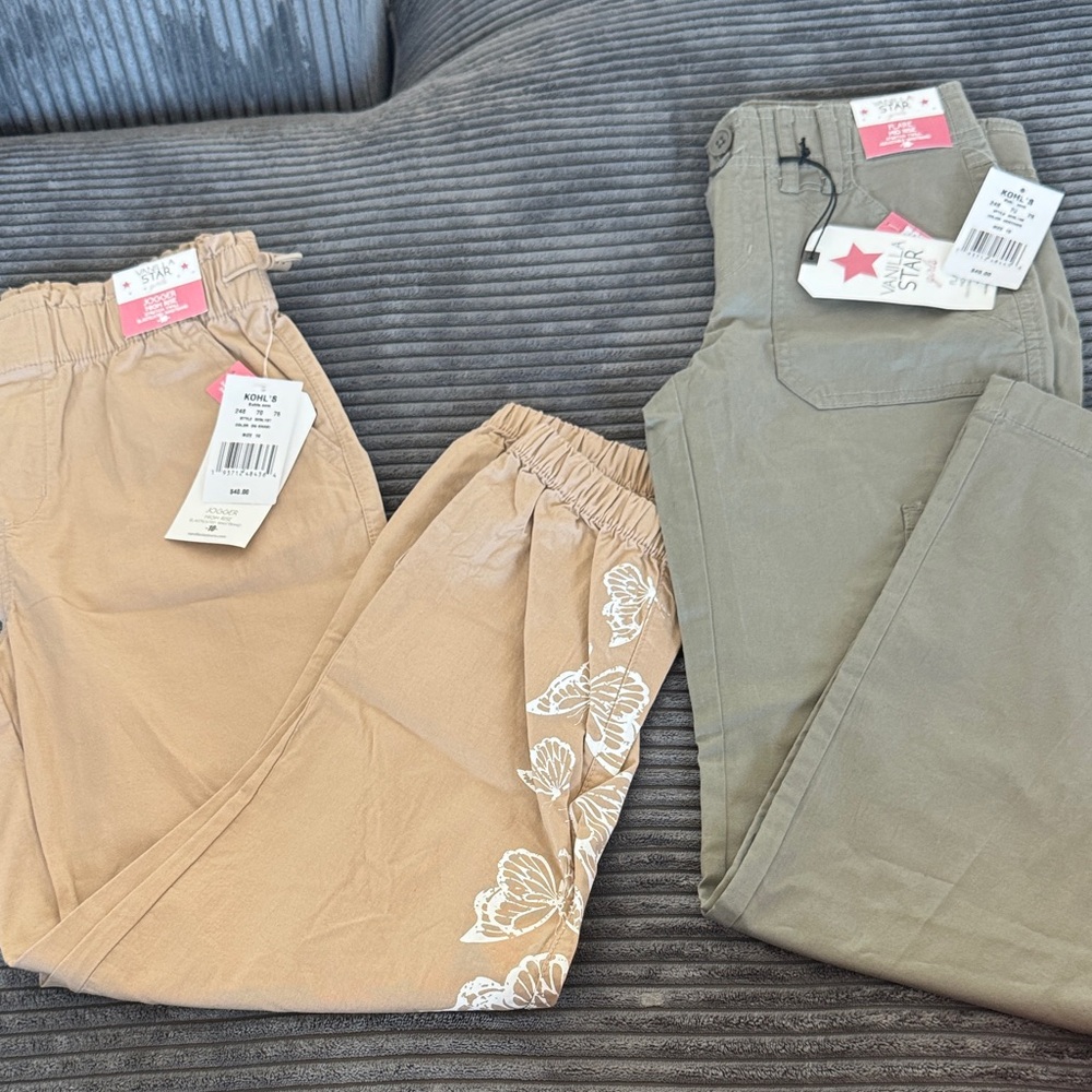Vanilla Star Kids Bottoms in Tan and Olive